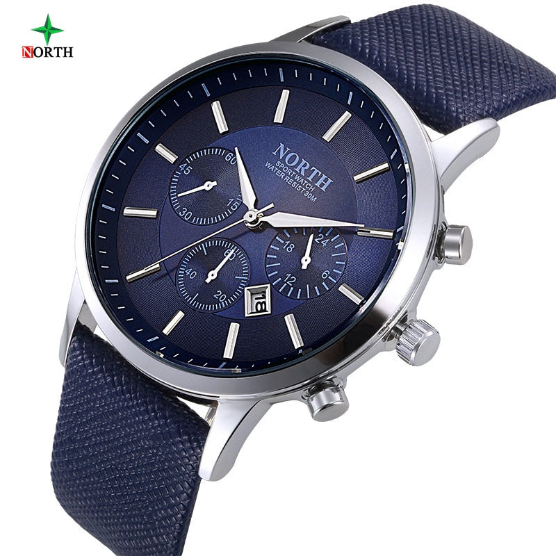 Men Watch Sport 30M Waterproof  Fashion Wristwatch Montre Homme Genuine Leather Relojes Hombre 2017 Quartz Male Business Watch