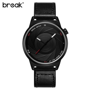 BREAK Photographer Series Unique Camera Style stainless Strap Men Women Casual Fashion Sport Quartz Modern Gift Wrist Watches