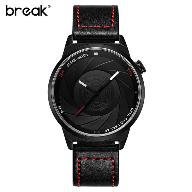 BREAK Photographer Series Unique Camera Style stainless Strap Men Women Casual Fashion Sport Quartz Modern Gift Wrist Watches