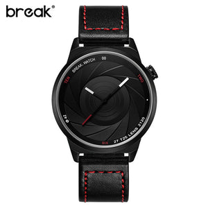 BREAK Photographer Series Unique Camera Style stainless Strap Men Women Casual Fashion Sport Quartz Modern Gift Wrist Watches