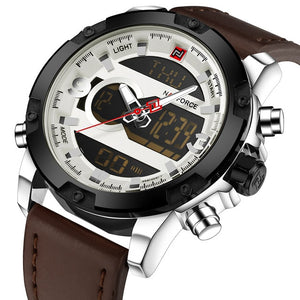 NAVIFORCE Luxury Brand Men Analog Digital Leather Sports Watches Men's Army Military Watch Man Quartz Clock Relogio Masculino