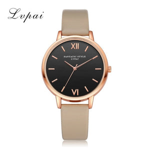 Newest Rose Gold Black Roman Numerals Women Dress Watches Brand Luxury Round Fashion Popular Wristwatch Female Quartz Watch