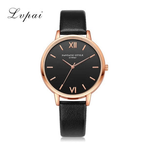 Newest Rose Gold Black Roman Numerals Women Dress Watches Brand Luxury Round Fashion Popular Wristwatch Female Quartz Watch