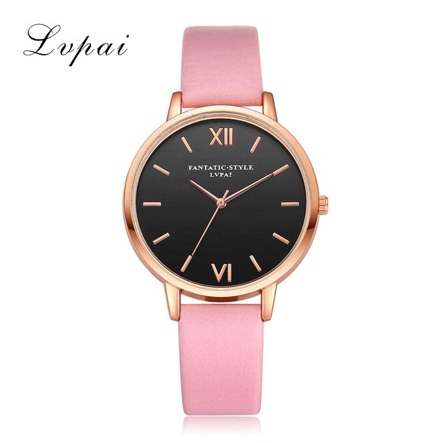 Newest Rose Gold Black Roman Numerals Women Dress Watches Brand Luxury Round Fashion Popular Wristwatch Female Quartz Watch