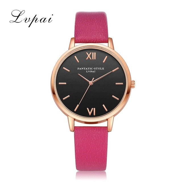 Newest Rose Gold Black Roman Numerals Women Dress Watches Brand Luxury Round Fashion Popular Wristwatch Female Quartz Watch