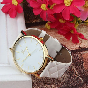 2017 Simple Desgin Fashion Womens Watches Geneva PU Leather Quartz Wrist Watch For Women Kol Saati Clock Woman