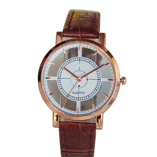 Fashion Women Watch Luxury Unique Stylish Double Hollow Lady Watches Elegant Casual Quartz Wristwatch Gift Girls Clock Black