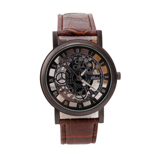 Men Luxury Stainless Steel Quartz Military Sport Leather Band Dial Wrist Watch