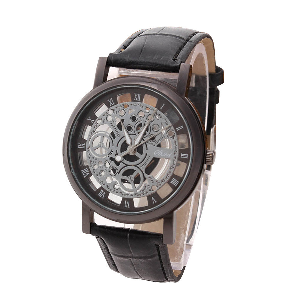 Men Luxury Stainless Steel Quartz Military Sport Leather Band Dial Wrist Watch