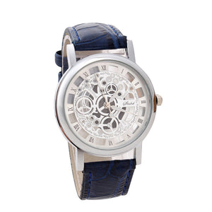 Men Luxury Stainless Steel Quartz Military Sport Leather Band Dial Wrist Watch