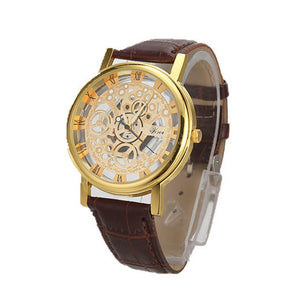 Men Luxury Stainless Steel Quartz Military Sport Leather Band Dial Wrist Watch