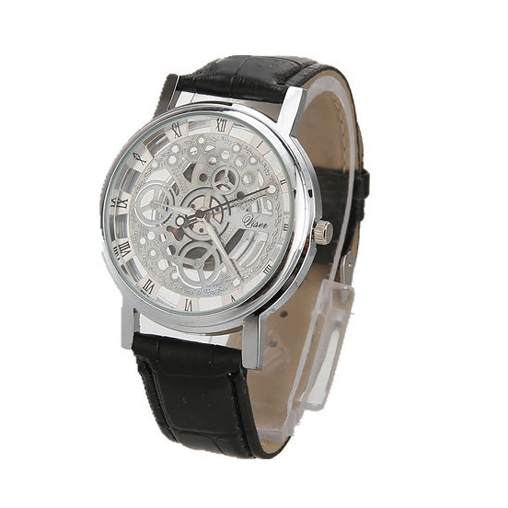 Men Luxury Stainless Steel Quartz Military Sport Leather Band Dial Wrist Watch