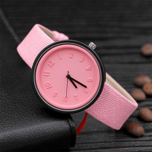 Candy color Unisex Simple Number watches women japanese fashion luxury watch Quartz Canvas Belt Wrist Watch girls gift