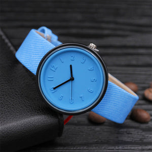 Candy color Unisex Simple Number watches women japanese fashion luxury watch Quartz Canvas Belt Wrist Watch girls gift