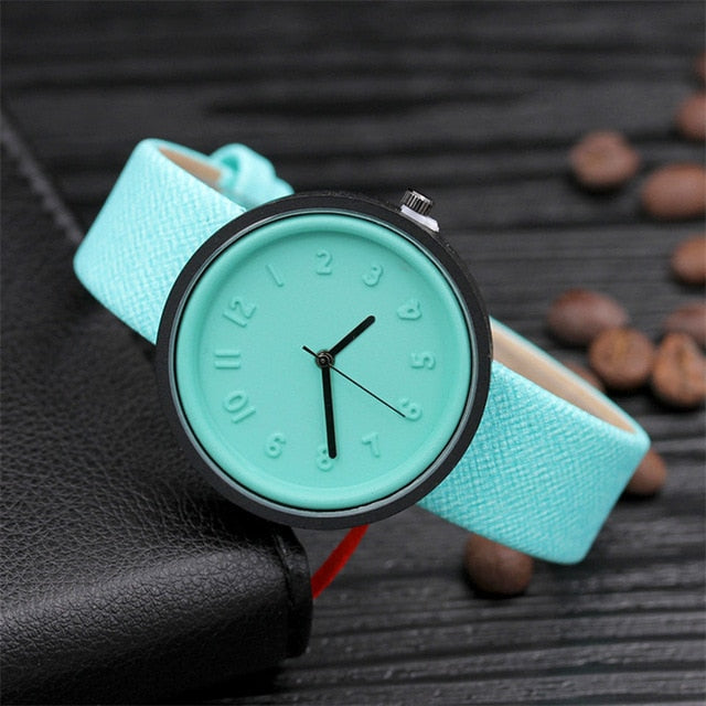 Candy color Unisex Simple Number watches women japanese fashion luxury watch Quartz Canvas Belt Wrist Watch girls gift