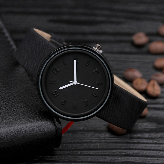 Candy color Unisex Simple Number watches women japanese fashion luxury watch Quartz Canvas Belt Wrist Watch girls gift