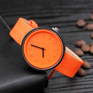 Candy color Unisex Simple Number watches women japanese fashion luxury watch Quartz Canvas Belt Wrist Watch girls gift