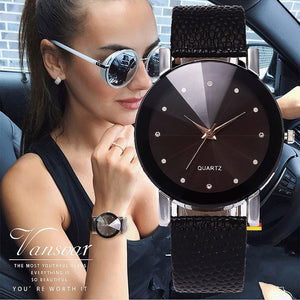 Vansvar Women Watch Luxury Brand Casual Simple Quartz Clock For Women Leather Strap Wrist Watches Reloj Mujer Drop Shipping