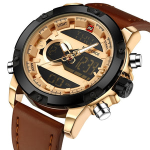 NAVIFORCE Luxury Brand Men Analog Digital Leather Sports Watches Men's Army Military Watch Man Quartz Clock Relogio Masculino