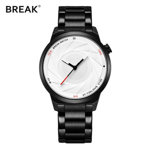 BREAK Photographer Series Unique Camera Style stainless Strap Men Women Casual Fashion Sport Quartz Modern Gift Wrist Watches
