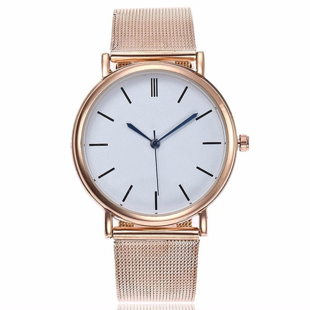 Dropshipping Fashion Silver Mesh Quartz Watch Women Metal Stainless Steel Dress Watches Relogio Feminino Gift Clock