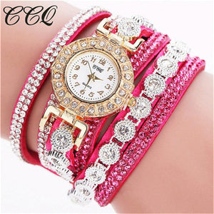 CCQ 2018 Watch Women Bracelet Ladies Watch With Rhinestones Clock Womens Vintage Fashion Dress Wristwatch Relogio Feminino Gift