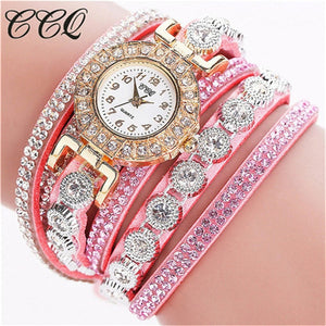 CCQ 2018 Watch Women Bracelet Ladies Watch With Rhinestones Clock Womens Vintage Fashion Dress Wristwatch Relogio Feminino Gift