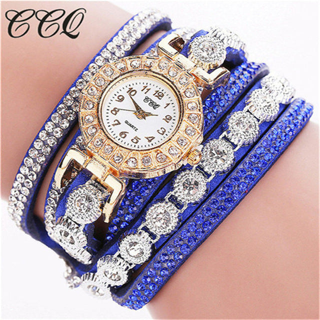 CCQ 2018 Watch Women Bracelet Ladies Watch With Rhinestones Clock Womens Vintage Fashion Dress Wristwatch Relogio Feminino Gift