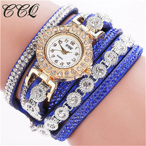 CCQ 2018 Watch Women Bracelet Ladies Watch With Rhinestones Clock Womens Vintage Fashion Dress Wristwatch Relogio Feminino Gift