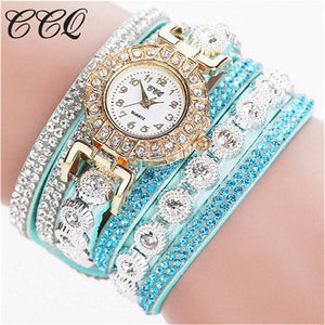 CCQ 2018 Watch Women Bracelet Ladies Watch With Rhinestones Clock Womens Vintage Fashion Dress Wristwatch Relogio Feminino Gift