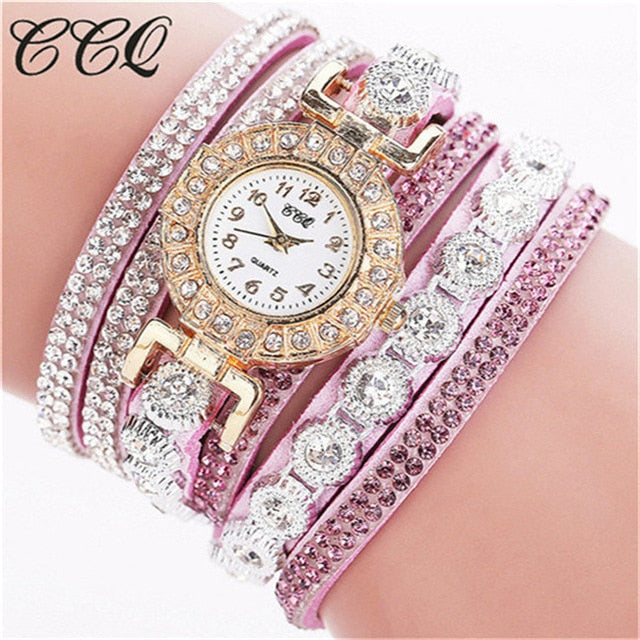 CCQ 2018 Watch Women Bracelet Ladies Watch With Rhinestones Clock Womens Vintage Fashion Dress Wristwatch Relogio Feminino Gift