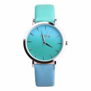 2018 Fashion WristWatch Retro Rainbow Design Women Dress Watch Quartz Leather  Watches gift for lovers Montre Relogio  #D