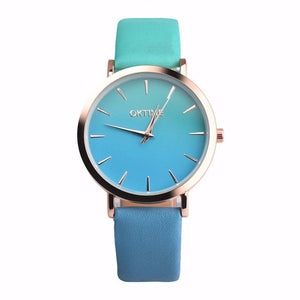 2018 Fashion WristWatch Retro Rainbow Design Women Dress Watch Quartz Leather  Watches gift for lovers Montre Relogio  #D