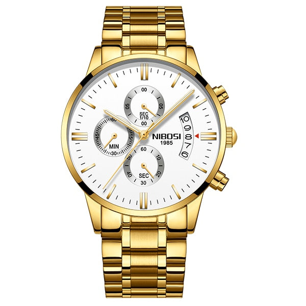 NIBOSI Relogio Masculino Watch Men Gold And Black Mens Watches Top Brand Luxury Sports Watches 2018 Reloj Hombre Waterproof