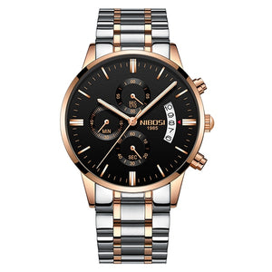 NIBOSI Relogio Masculino Watch Men Gold And Black Mens Watches Top Brand Luxury Sports Watches 2018 Reloj Hombre Waterproof