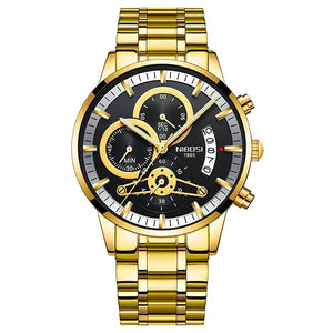 NIBOSI Relogio Masculino Watch Men Gold And Black Mens Watches Top Brand Luxury Sports Watches 2018 Reloj Hombre Waterproof