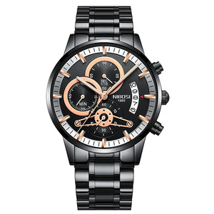 NIBOSI Relogio Masculino Watch Men Gold And Black Mens Watches Top Brand Luxury Sports Watches 2018 Reloj Hombre Waterproof