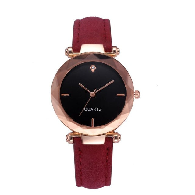 2018 Top Brand Women Bracelet Watch Contracted Leather Crystal WristWatches Women Dress Ladies Quartz Clock Dropshiping #D
