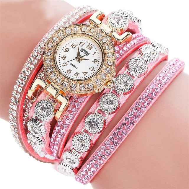 Watch 2018 relogio masculino Women Quartz Women PU Leather  Rhinestone Watch Bracelet Watches  Hours Horas  Dropship 17JUN19