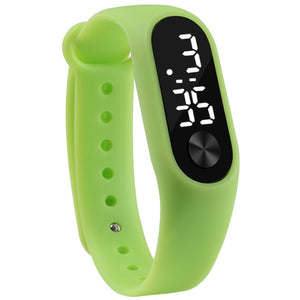 Fashion Men Women Casual Sports Bracelet Watches White LED Electronic Digital Candy Color Silicone Wrist Watch for Children Kids