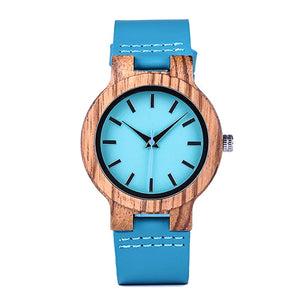 BOBO BIRD Lovers' Watches Women Wooden Men Watch Turquoise Blue Timepieces in Gift Box Relogio Masculino Drop Shipping W-C28
