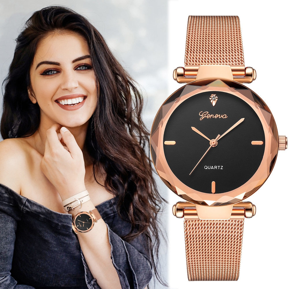 2018 Best Sell Women Watches Geneva Fashion Classic Hot Sale Luxury Stainless Steel Analog Quartz WristWatches relogio feminino