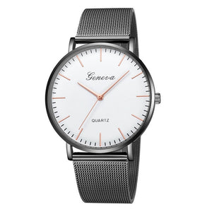 GENEVA Watches Womens 2018 New Brand Classic Quartz Stainless Steel Wrist Watch Bracelet Female Lady Watch relogio feminino A2