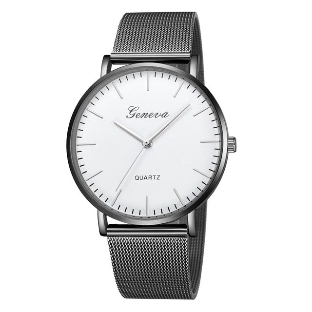 GENEVA Watches Womens 2018 New Brand Classic Quartz Stainless Steel Wrist Watch Bracelet Female Lady Watch relogio feminino A2