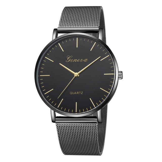GENEVA Watches Womens 2018 New Brand Classic Quartz Stainless Steel Wrist Watch Bracelet Female Lady Watch relogio feminino A2