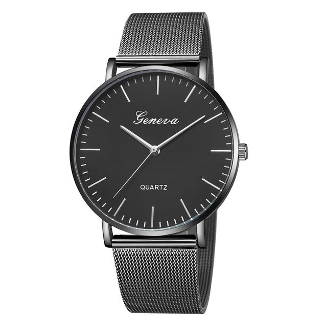 GENEVA Watches Womens 2018 New Brand Classic Quartz Stainless Steel Wrist Watch Bracelet Female Lady Watch relogio feminino A2