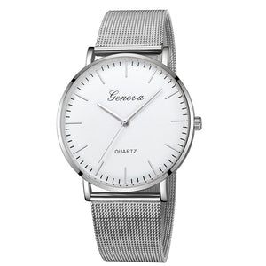 GENEVA Watches Womens 2018 New Brand Classic Quartz Stainless Steel Wrist Watch Bracelet Female Lady Watch relogio feminino A2