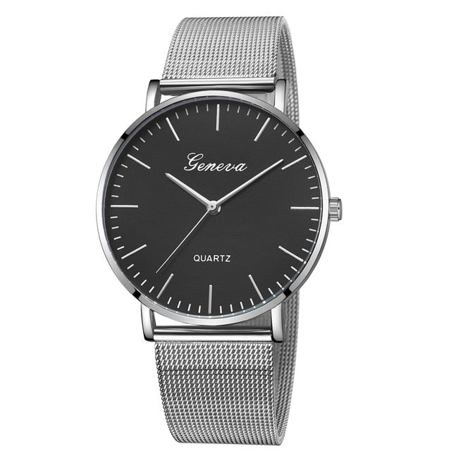 GENEVA Watches Womens 2018 New Brand Classic Quartz Stainless Steel Wrist Watch Bracelet Female Lady Watch relogio feminino A2