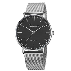 GENEVA Watches Womens 2018 New Brand Classic Quartz Stainless Steel Wrist Watch Bracelet Female Lady Watch relogio feminino A2