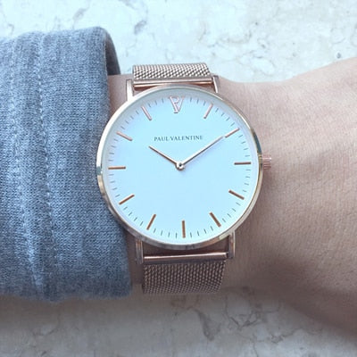 paul valentine Brand Luxury Women Watches Waterproof Business Rose Gold Stainless Steel Ladies Quartz Wrist watch